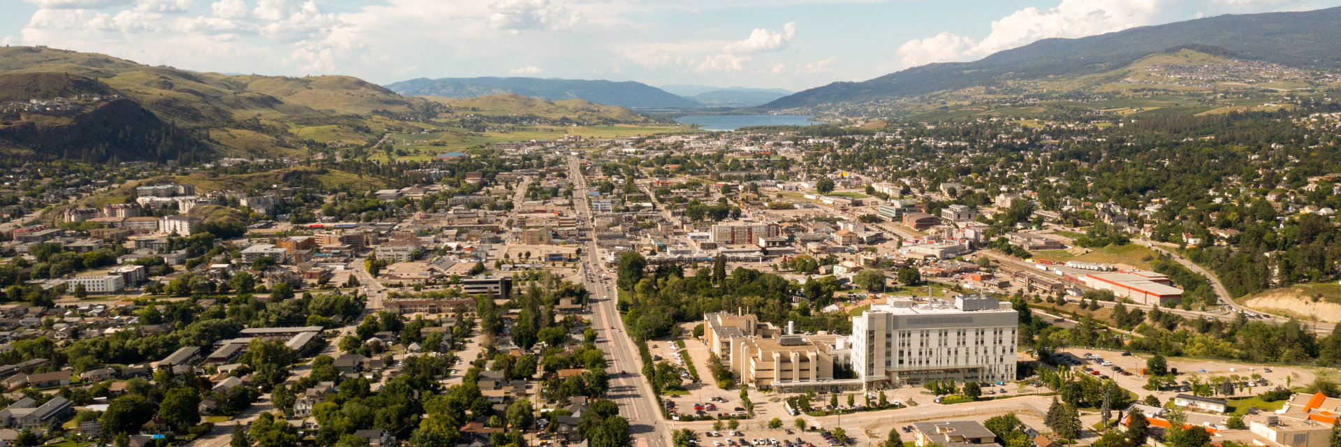 Aerial photo of downtown Vernon